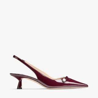 Jimmy Choo, Amita Garnet Sapatos de couro envernizado