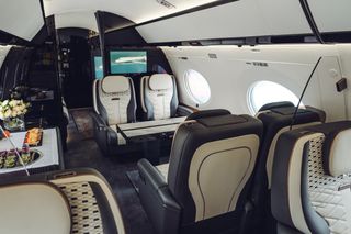 inside of private jet
