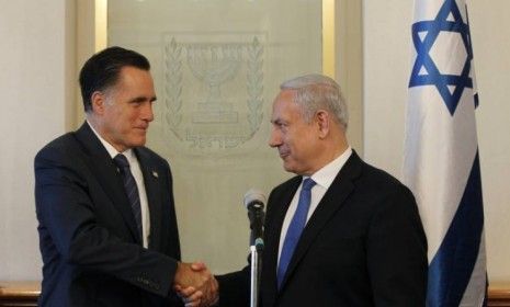 Mitt Romney meets with Israel&amp;#039;s Prime Minister Benjamin Netanyahu in Jerusalem on July 29: Romney&amp;#039;s foreign tour, which included a stop in Israel, seemed to highlight his potential inability 