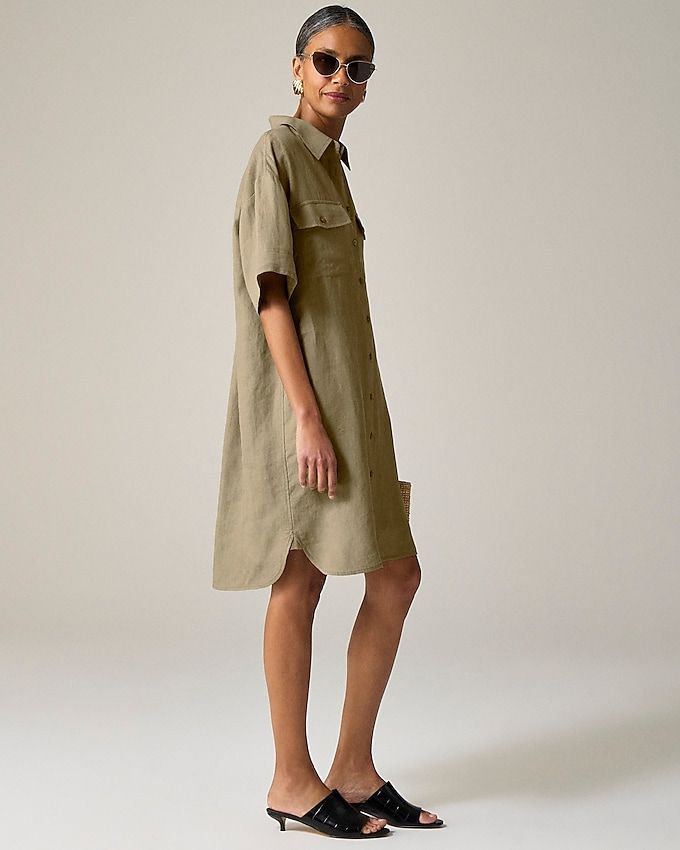 Utility Shirtdress in Linen