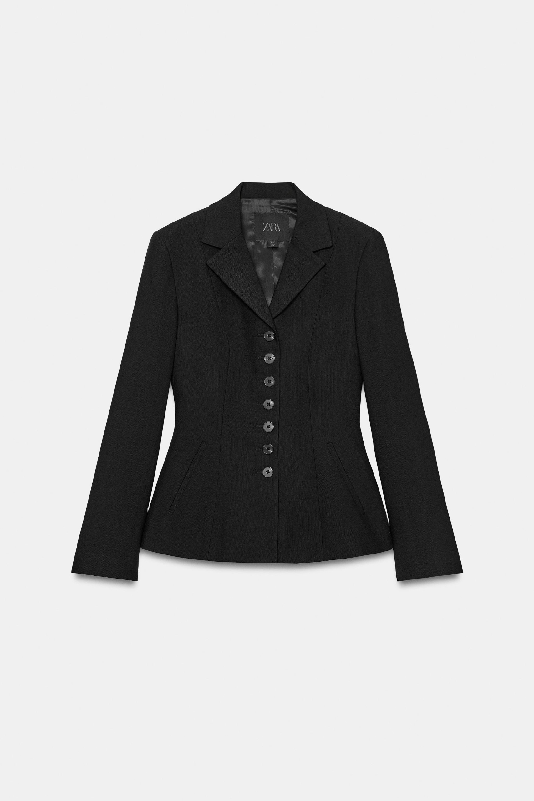 Zw Collection Cropped Fitted Blazer - Black - Xs