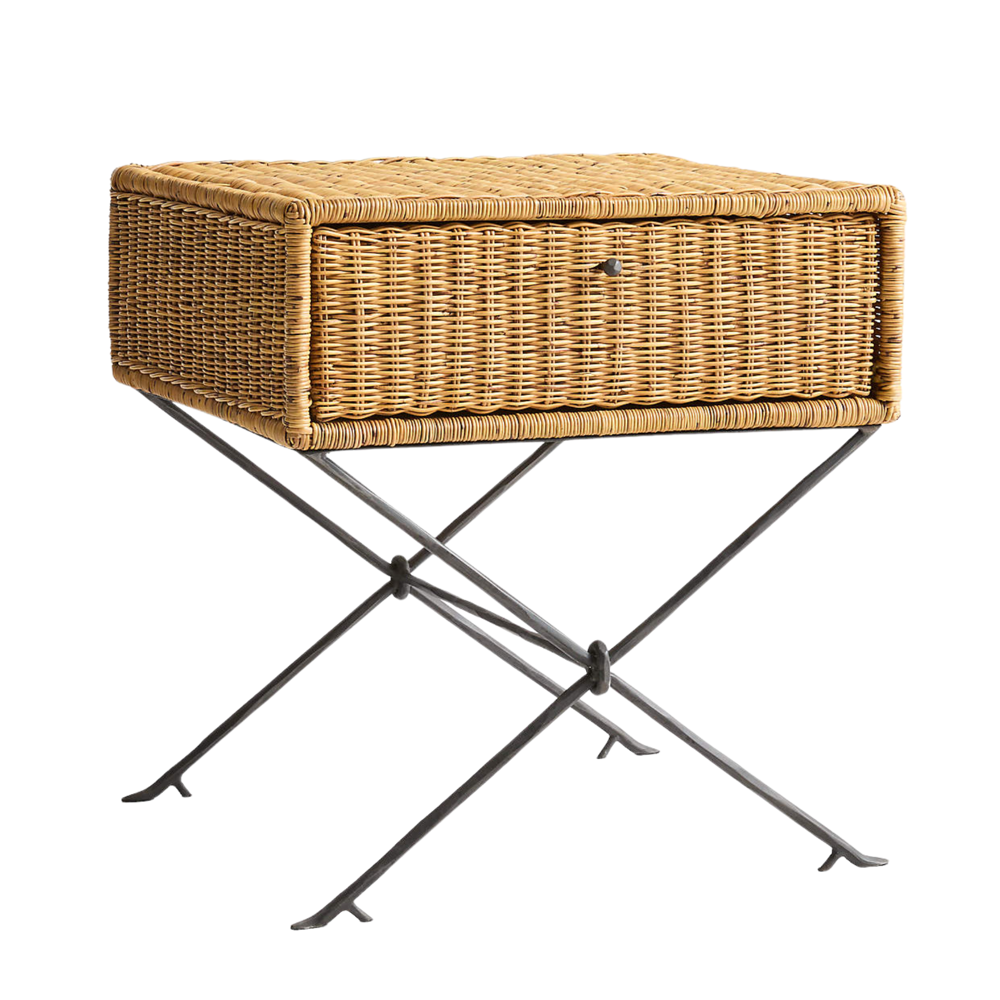 a wicker side table