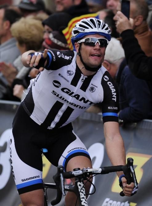 Luka Mezgec (Giant-Shimano) celebrates his stage victory on the opening day in Catalunya