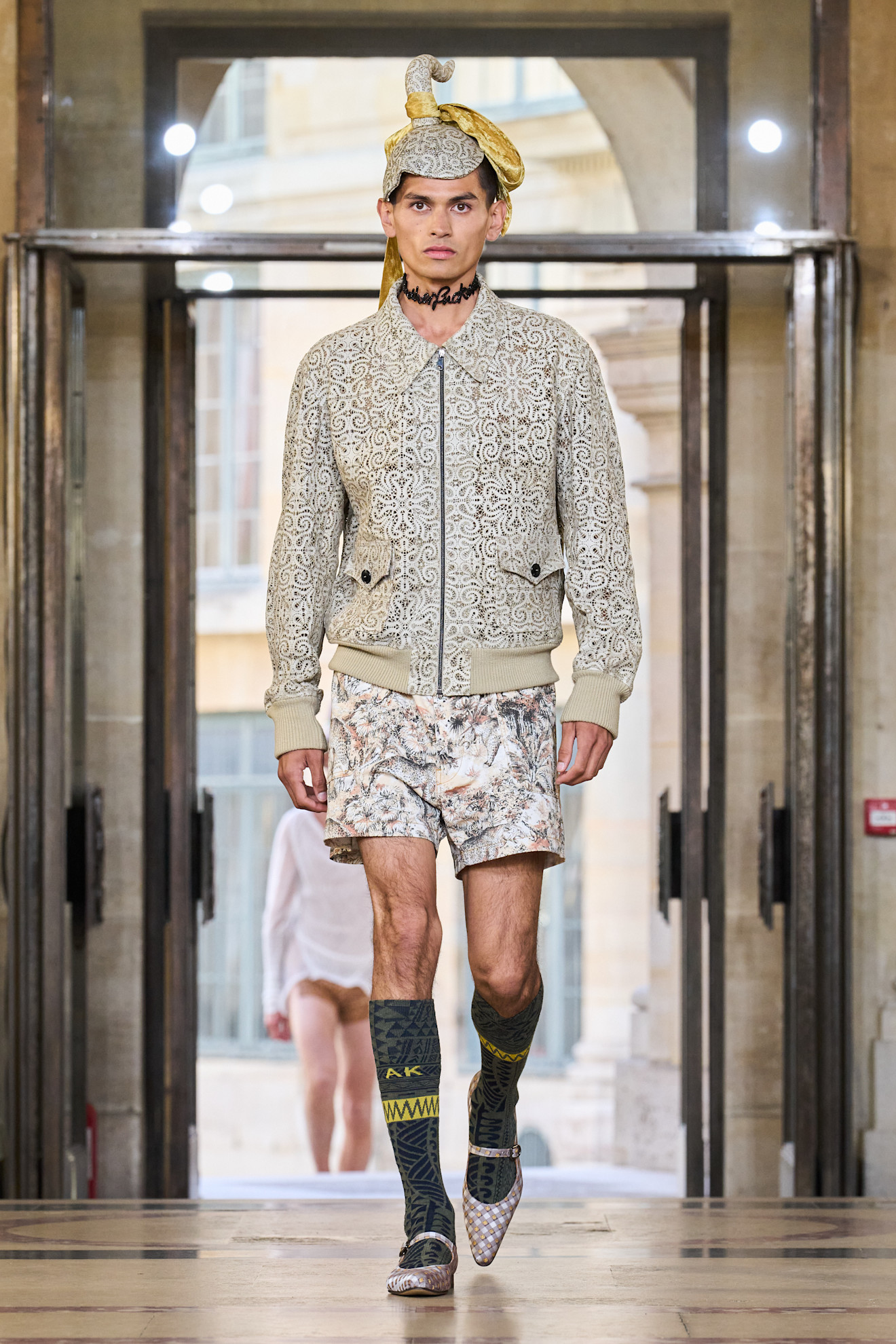 A model wore knee high socks during the Vivienne Westwood spring 2026 show