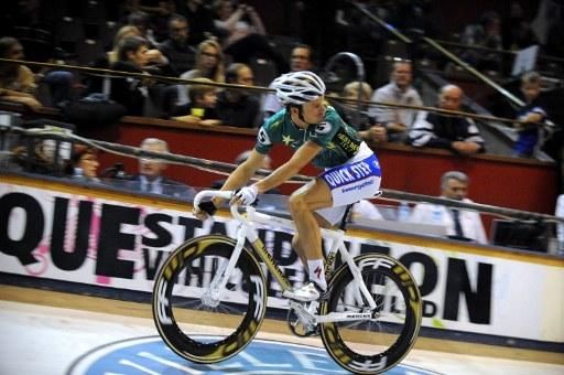 Iljo Keisse keeps an eye out for partner Morgan Kneisky.