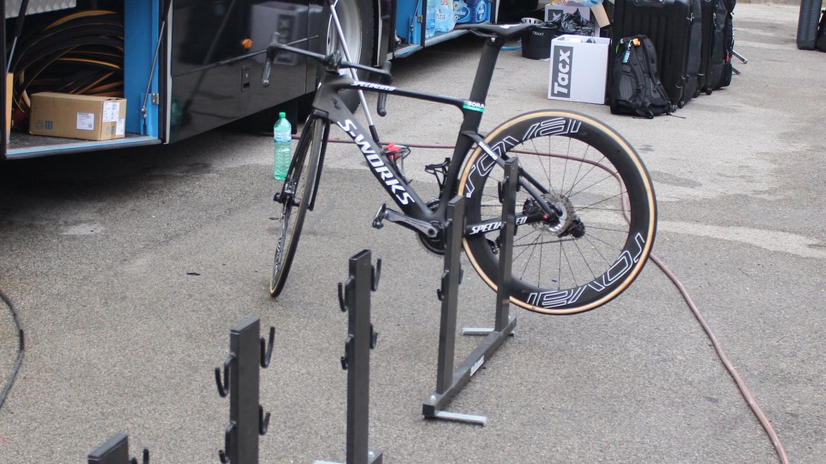 Peter Sagan's disc bike was left alone at the team hotel