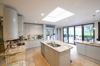 kitchen with flat roof window