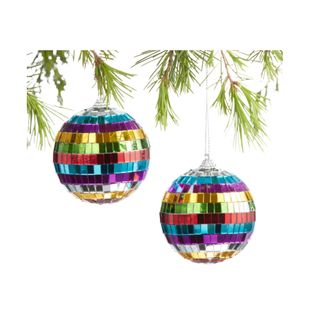 4. Rainbow Mirrored Disco Ball Ornaments