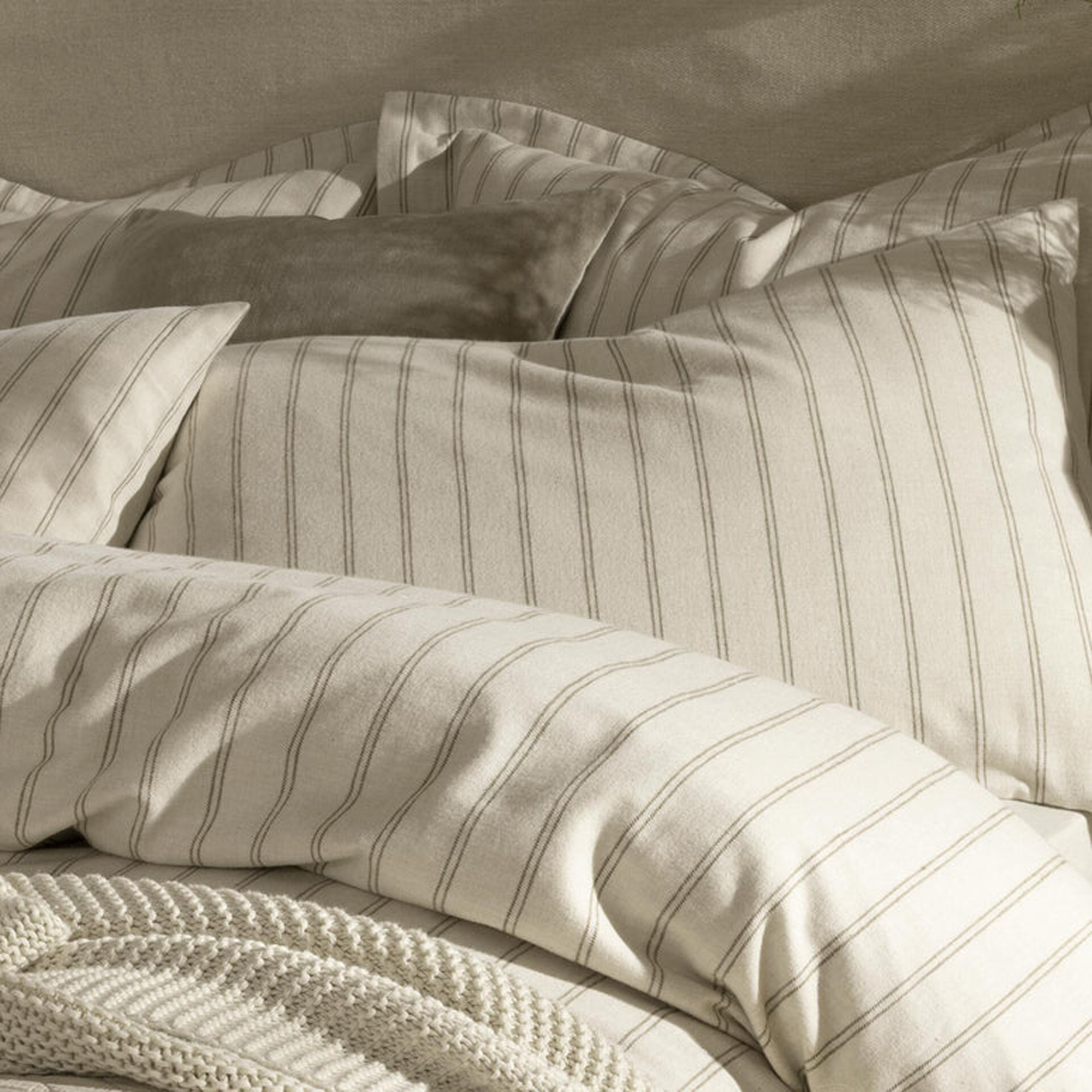 Christy Flannel Stripe Duvet Set