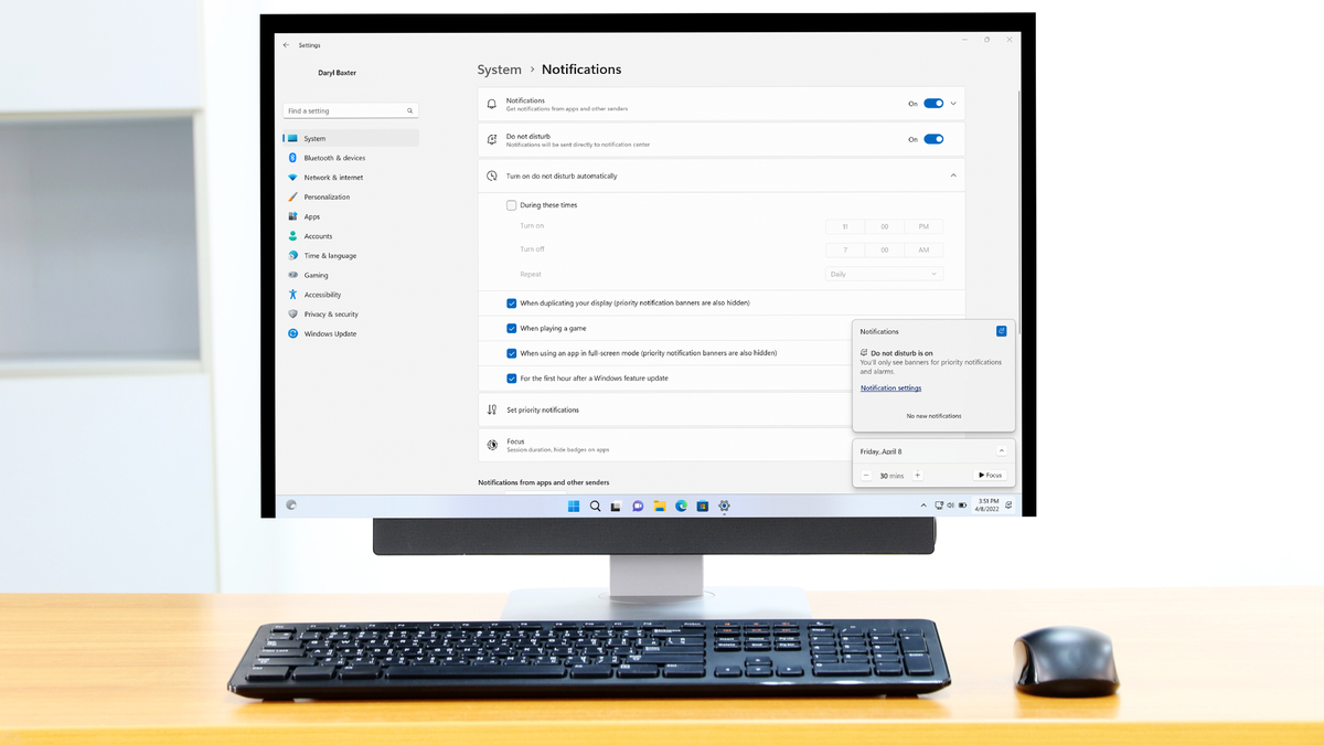 Windows 11 Do Not Disturb feature