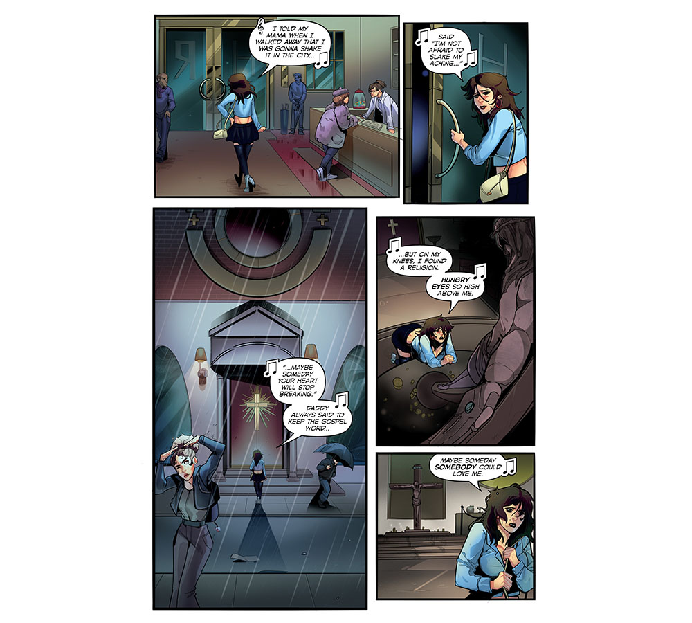 Art from the Rocky Horror Show sequel graphic novel the Bride of Rocky Horror