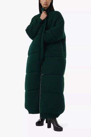 Leem High-Neck Quilted Knitted Coat