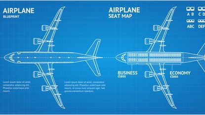 blueprint of airplane and seats