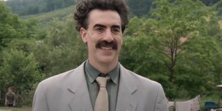 Sacha Baron Cohen as Borat in Borat Subsequent Moviefilm: Delivery of Prodigious Bribe to American Regime for Make Benefit Once Glorious Nation of Kazakhstan