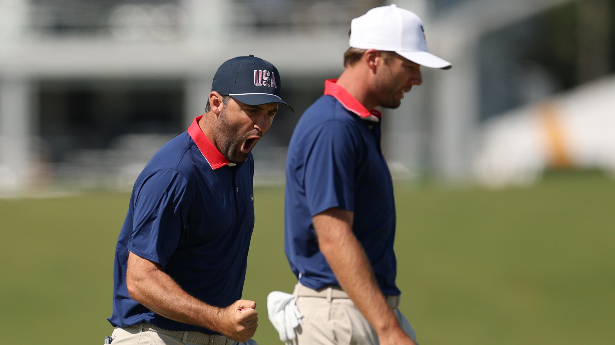 Scottie Scheffler and Sam Burns at Medinah Country Club