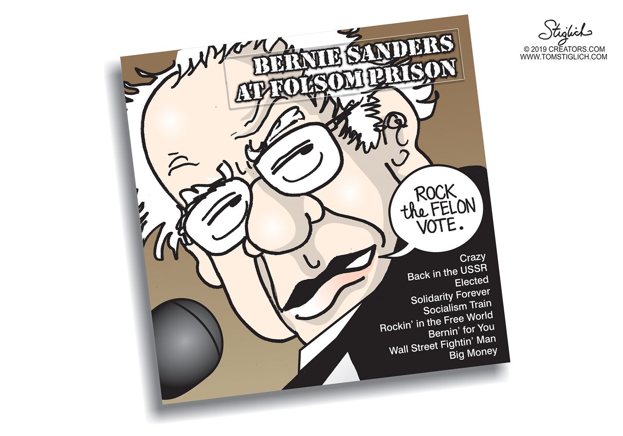 Political&amp;amp;nbsp;Cartoon&amp;amp;nbsp;U.S. Bernie Sanders voter protections for parolees