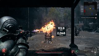 Using the Hellfire flamethrower in Remnant 2 at the Ward 13 range
