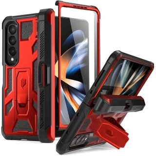 Poetic Spartan for Samsung Galaxy Z Fold 4 in Metallic Red