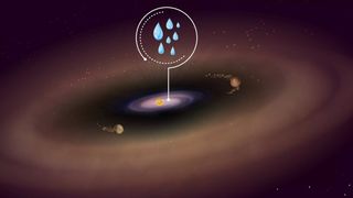 artist's concept of a planet-forming disk in deep space