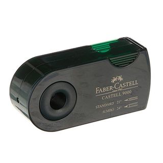 Product shot of one of the best pencil sharpeners, Faber-Castell F582800 Double Hole Sharpener