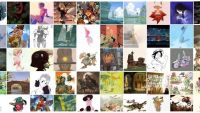 Lots of digital art on a portfolio site