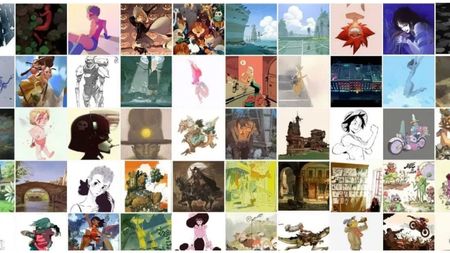 Lots of digital art on a portfolio site