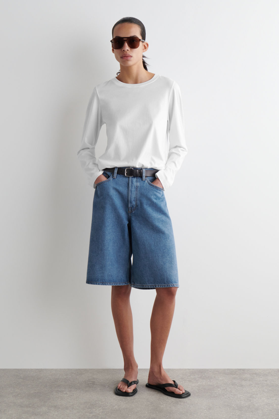 Longline Denim Shorts