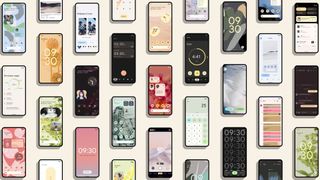 Varios teléfonos con Android 12