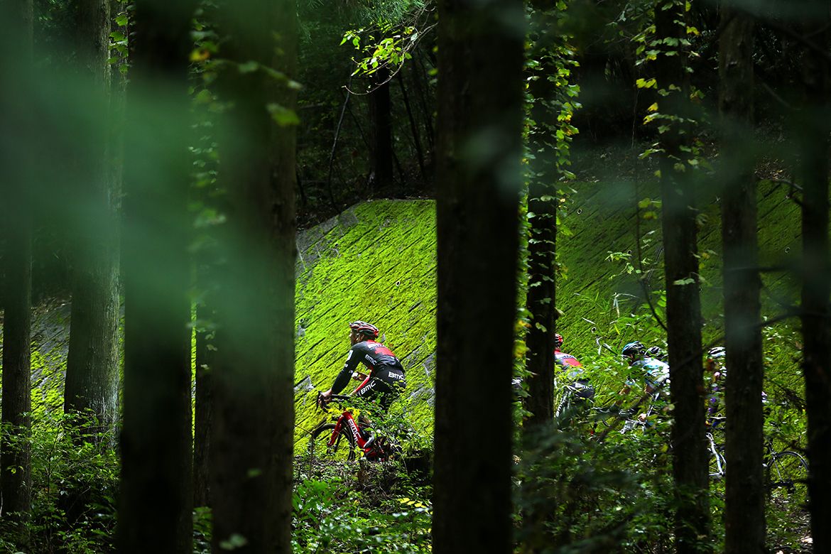 BMC Racing make their way through the Japanese countryside