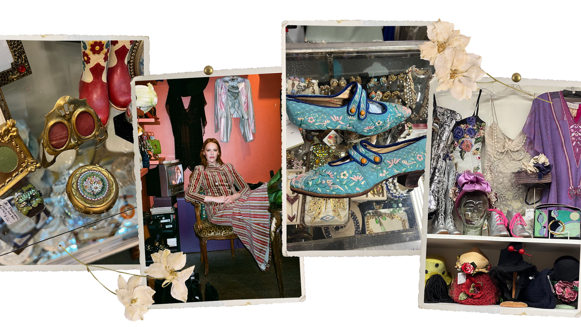 Various vintage items; Brynn Jones in her vintage store
