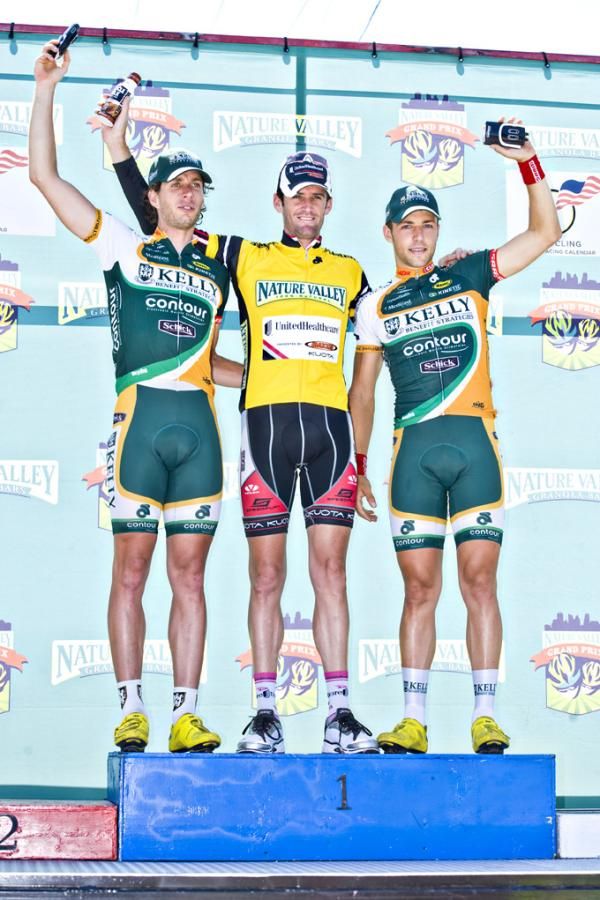 The final Men's GC Podium (L-R) Scott Zwizanski (Kelly Benefits Strategies), Rory Sutherland (UnitedHealthcare-Maxxis), David Veilleux (Kelly Benefit Strategies)