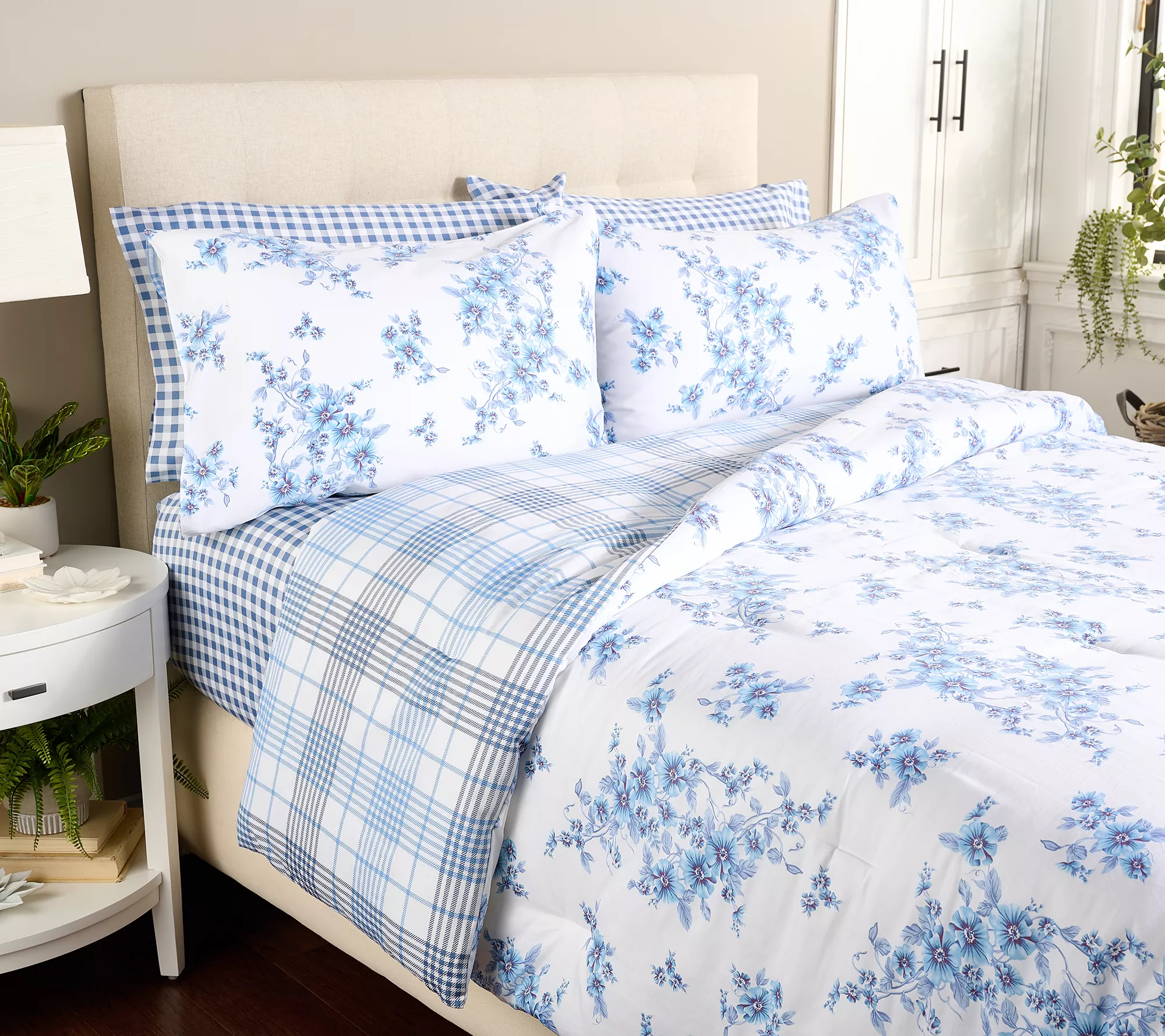 Martha Stewart Morning Glory Comforter Set Full/queen