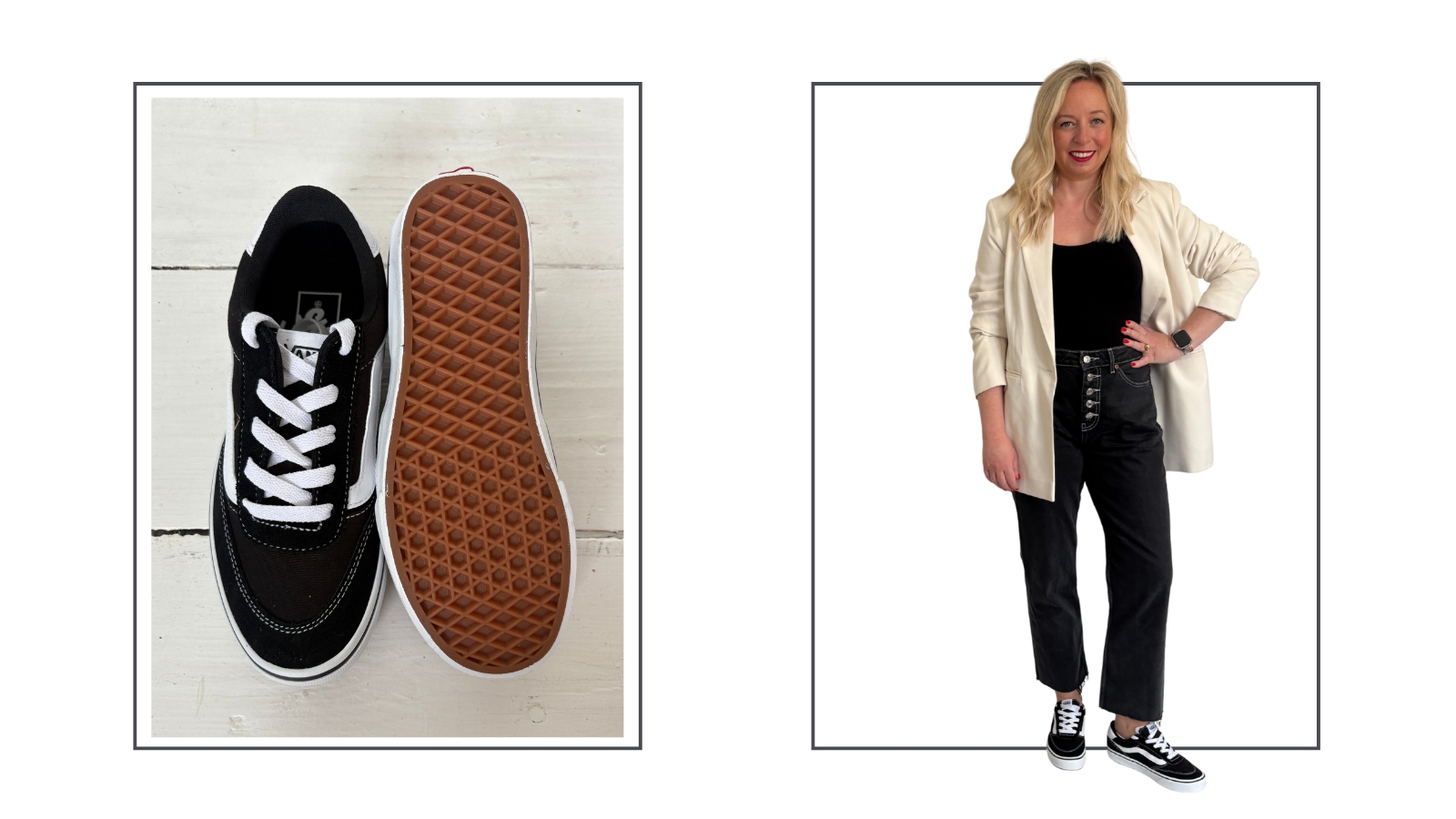 Vans Brooklyn trainers and Antonia Kraskowski wearing a pair