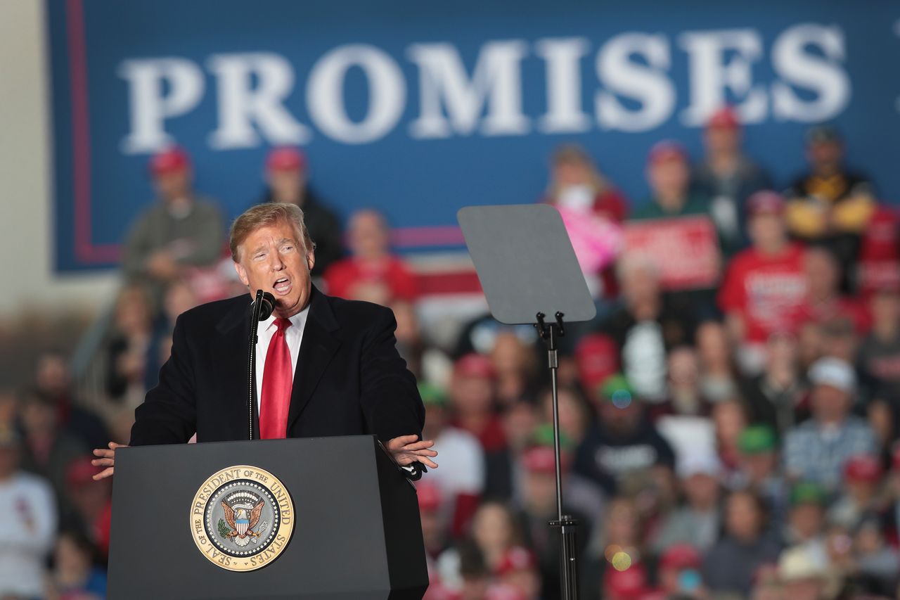 President Trump at a rally in Illinois