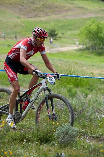 Todd Wells of Specialized starts to bolster his lead on the second lap climb.