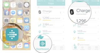 Launch Fitbit from your Home screen, tap on the dashboard tab, and then tap on the paired device you want to customize.