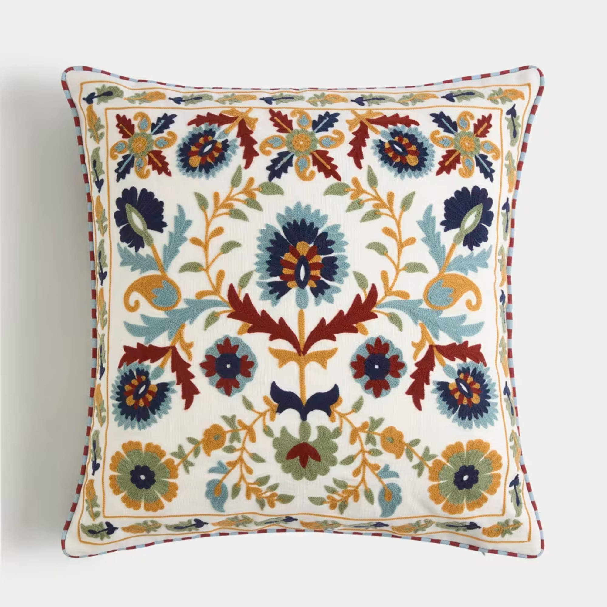M&S Pure Cotton Floral Embroidered Cushion