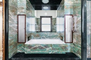 Green marble bathroom