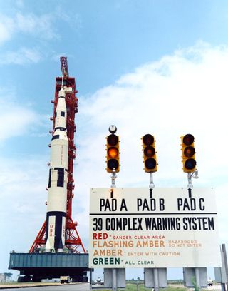 Pad 39A Warning System Lights