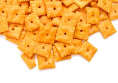 Square cheese crackers.