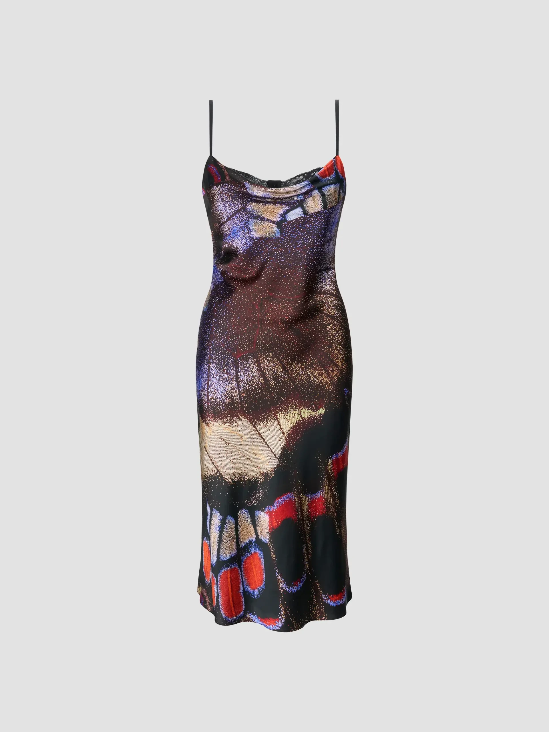 Evangeline Printed Stretch-Silk Midi Dress