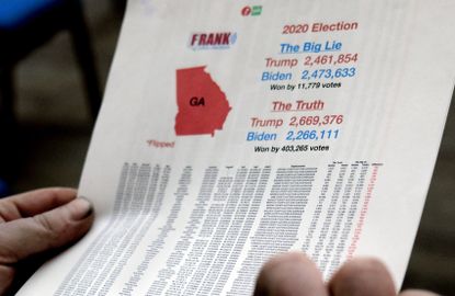 Sheet of voter information alleging fraud