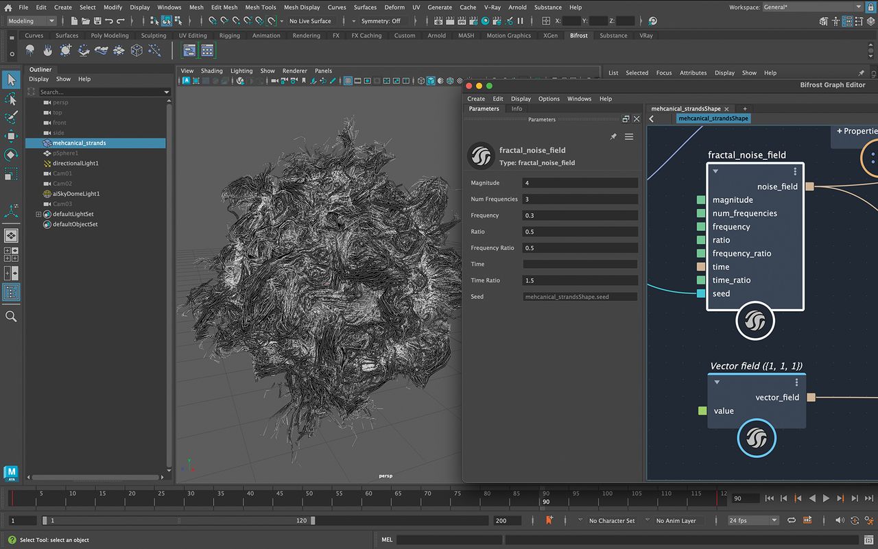 Maya 3D abstract strands tutorial