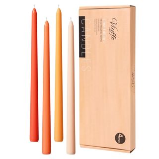 12 Inch Orange Taper Candles Set of 4