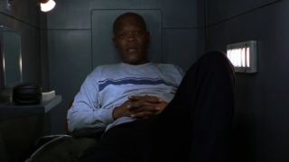 Samuel L. Jackson leaning back in a bunk on Sphere