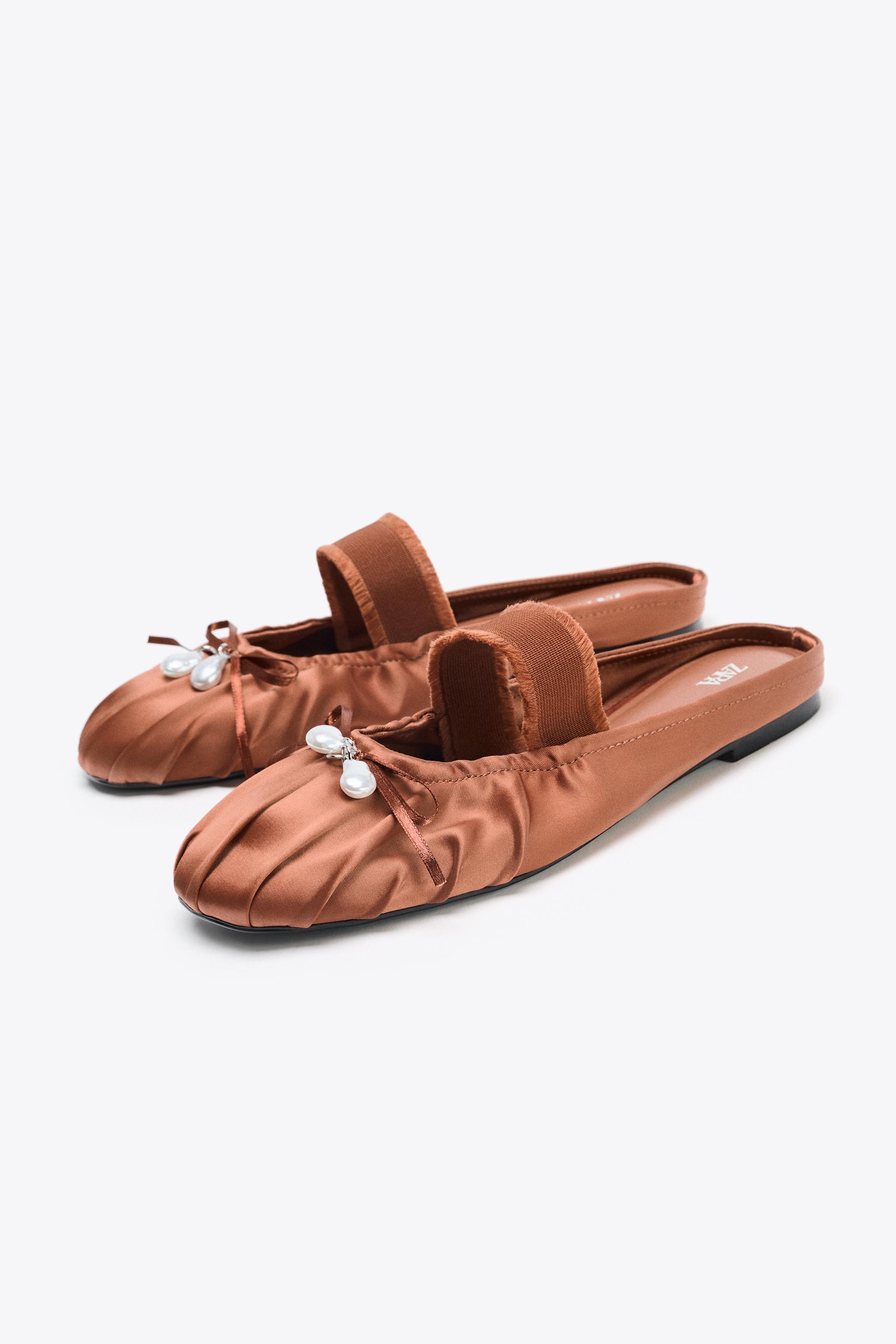 Satin Effect Slingback Shoes