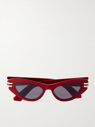 Cdior B1u Cat-Eye Acetate and Gold-Tone Sunglasses