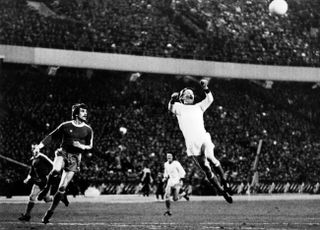 Dynamo Kyiv in action against Bayern Munich in the European Cup in March 1977.