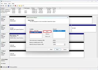 Disk Management add drive to extend feature