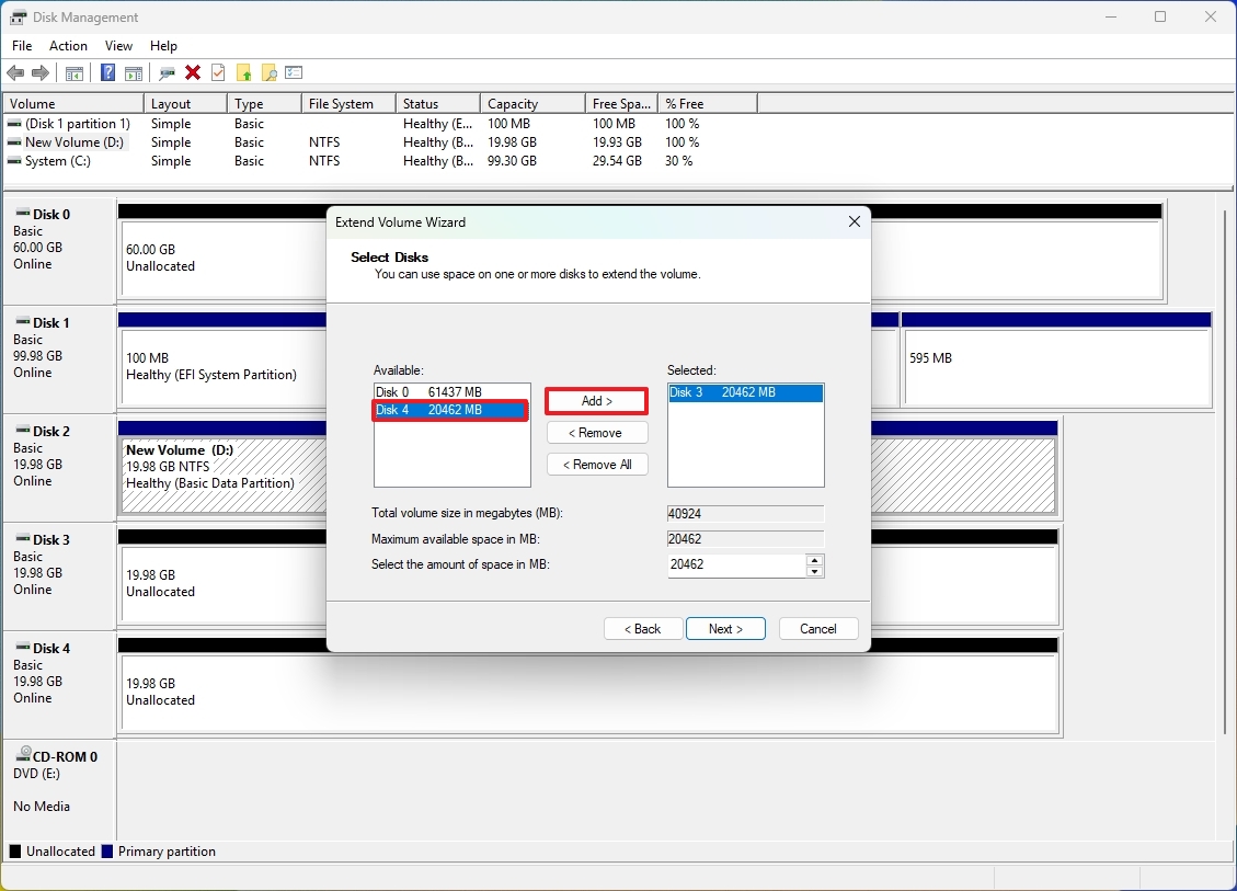 How to span storage to multiple drives on Windows 11